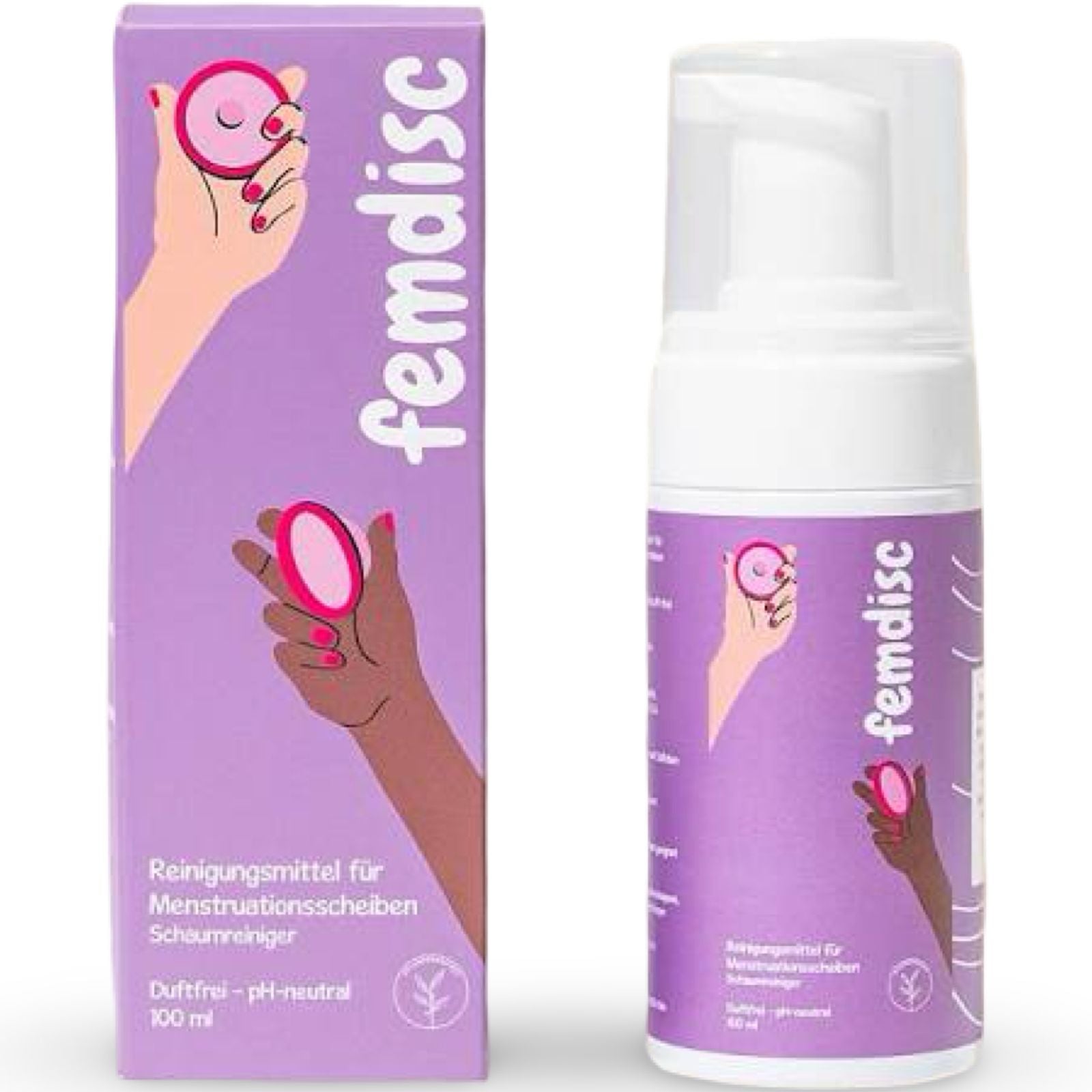 "Femdisc Reinigungsseife 100ml mit Schaumaufsatz - pH-neutrale Seife"