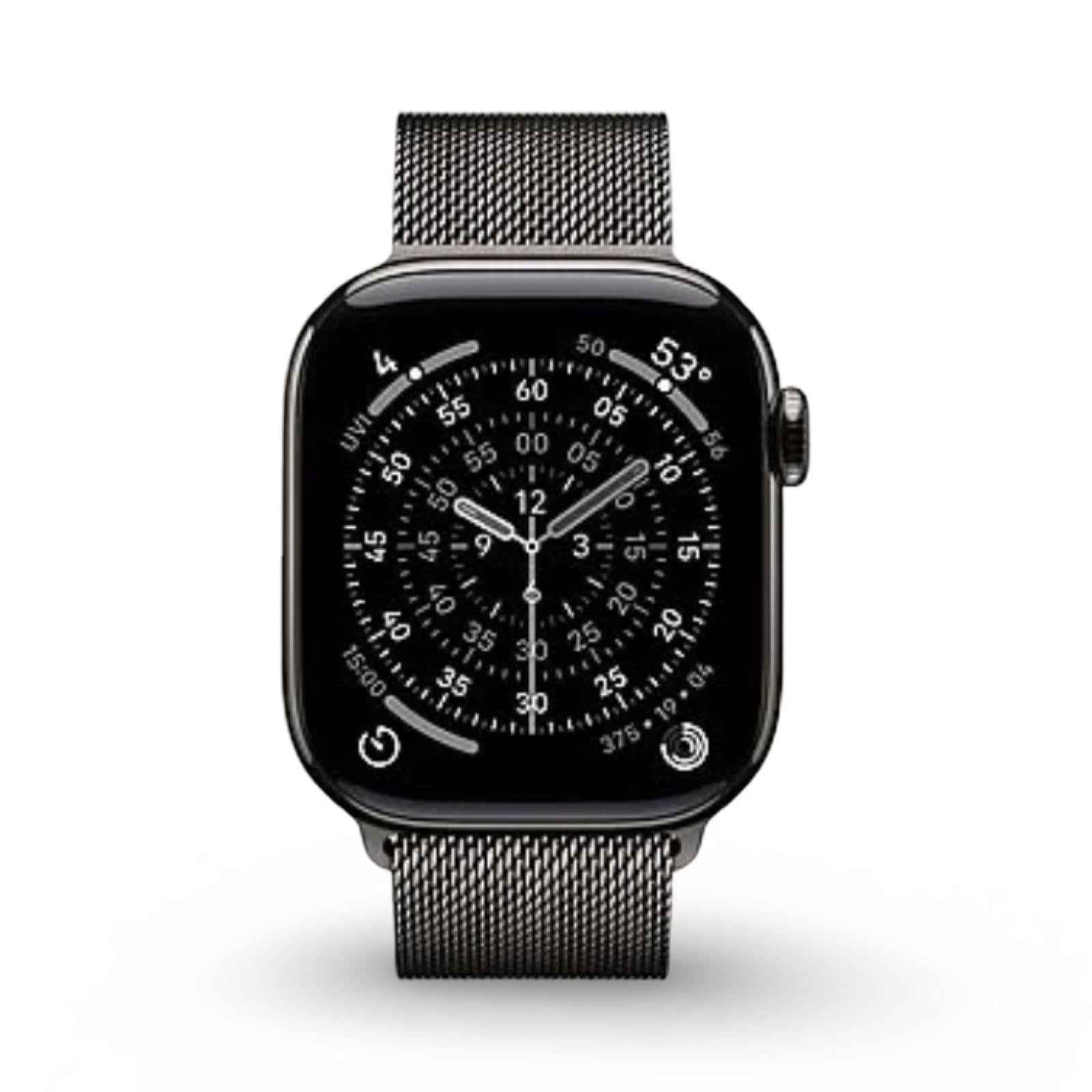 APPLE Watch Series 11 Titan Smartwatch (GPS + Cellular) 42 mm mit Slate Titanium und Slate Milanese Loop für Handgelenke von 130 - 180 mm