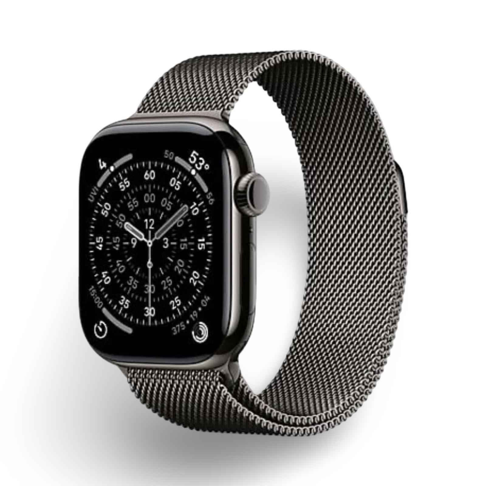 APPLE Watch Series 11 Titan Smartwatch (GPS + Cellular) 42 mm mit Slate Titanium und Slate Milanese Loop für Handgelenke von 130 - 180 mm