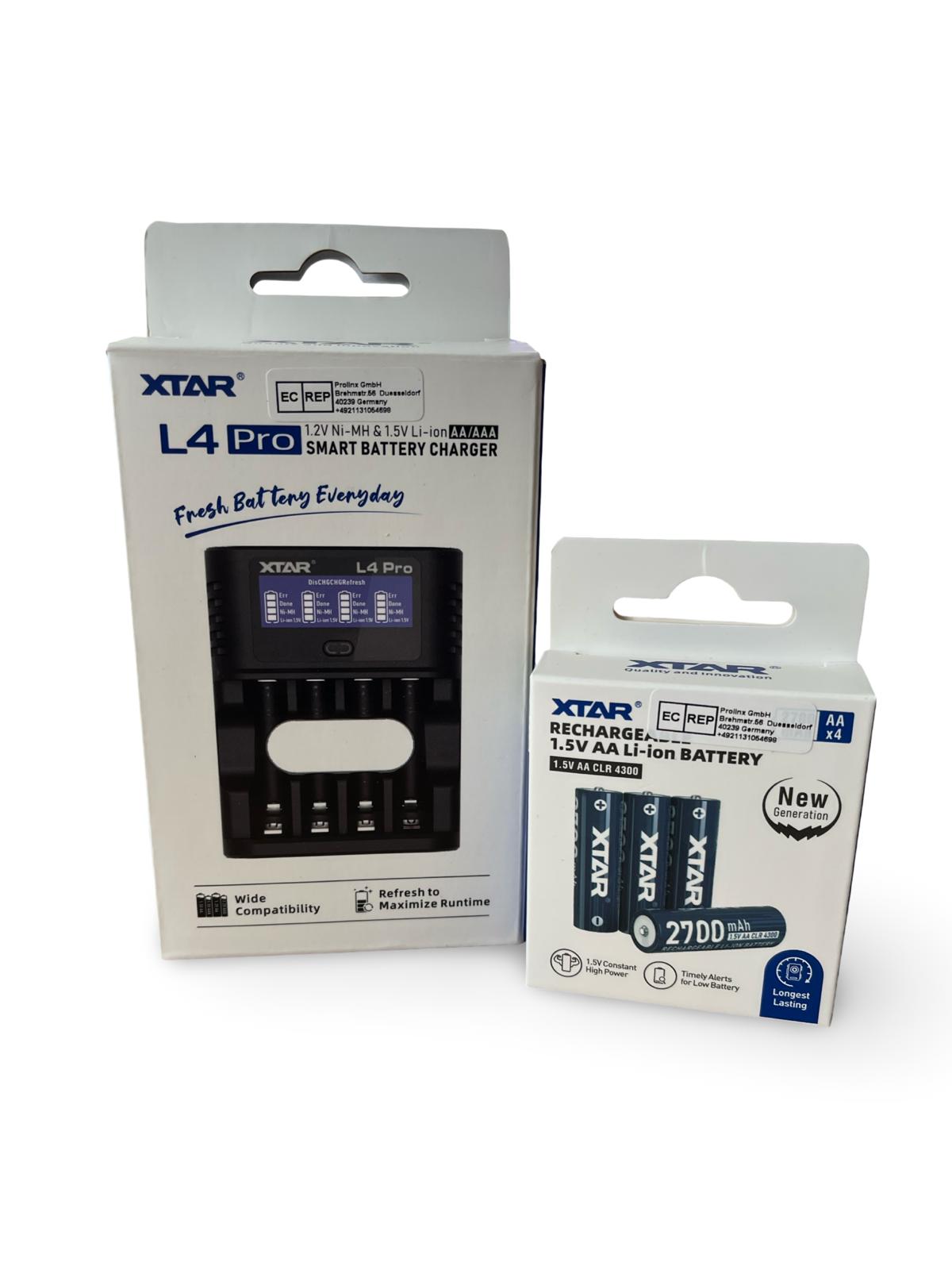 Xtar VX4 KT Ladegerät+Akku 4 Stück