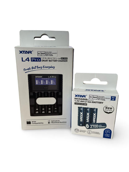 Xtar VX4 KT Ladegerät+Akku 4 Stück