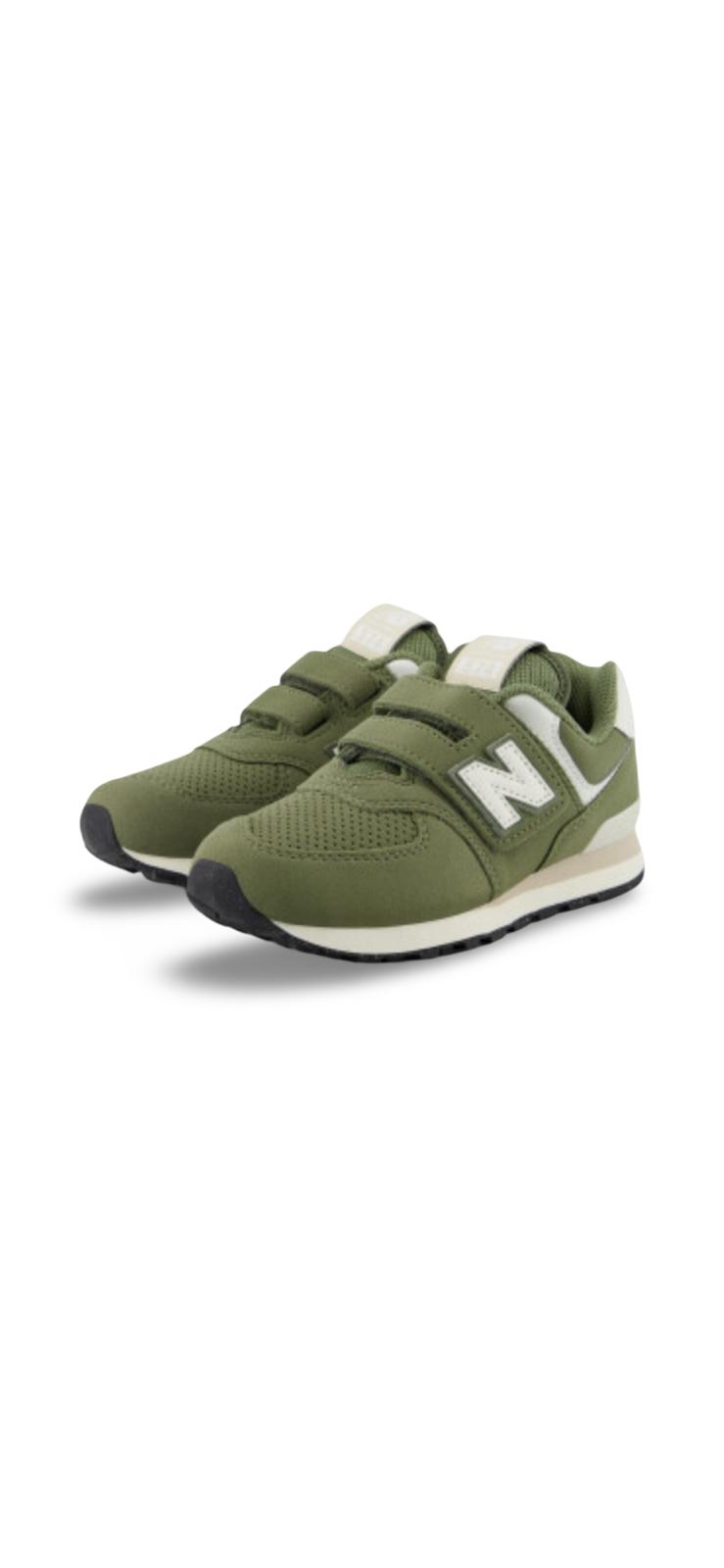 New Balance Kinder Sneaker '574' oliv weiß mit Klettverschluss, Grösse 31